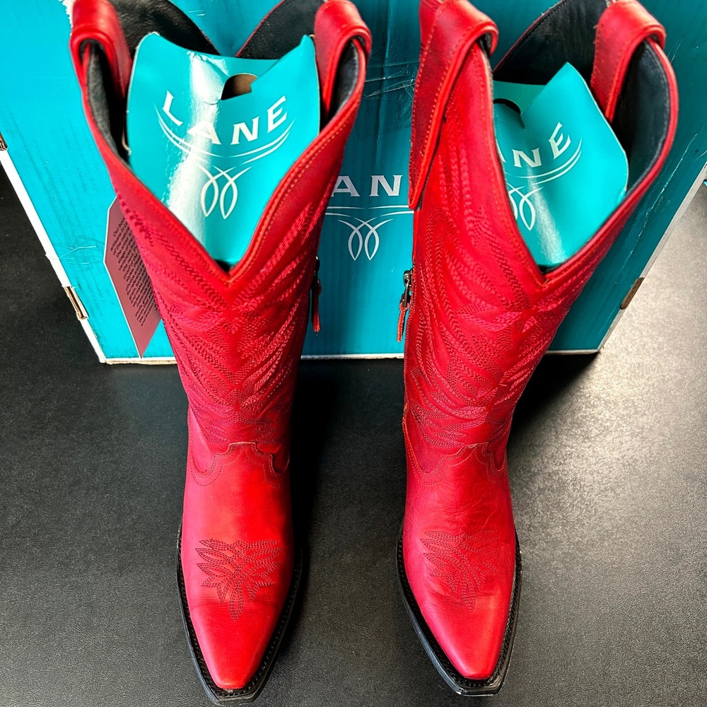 Lane Smokeshow Womens Cowboy Boots Smoldering Ruby Western Snip Toe Size 9 NEW - Picture 3 of 8